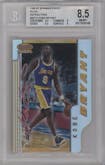 Kobe Bryant from the 1996-97 Bowman’s Best  set featuring a Refractor parallel graded by Beckett and given an overall grade of 8.5.