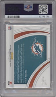 Tyreek Hill from the 2022 Panini Immaculate Collection set graded by PSA and given an overall grade of 9.
