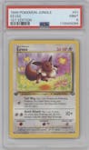 Eevee from the 1999 Pokemon set graded by PSA and given an overall grade of 9.