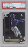 Jackson Chourio from the 2022 Bowman set graded by PSA and given an overall grade of 10.