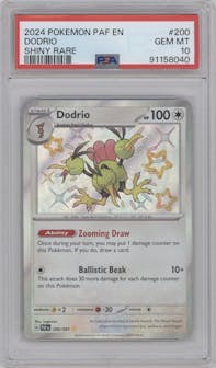 Dodrio from the 2024 Pokemon SV set graded by PSA and given an overall grade of 10.