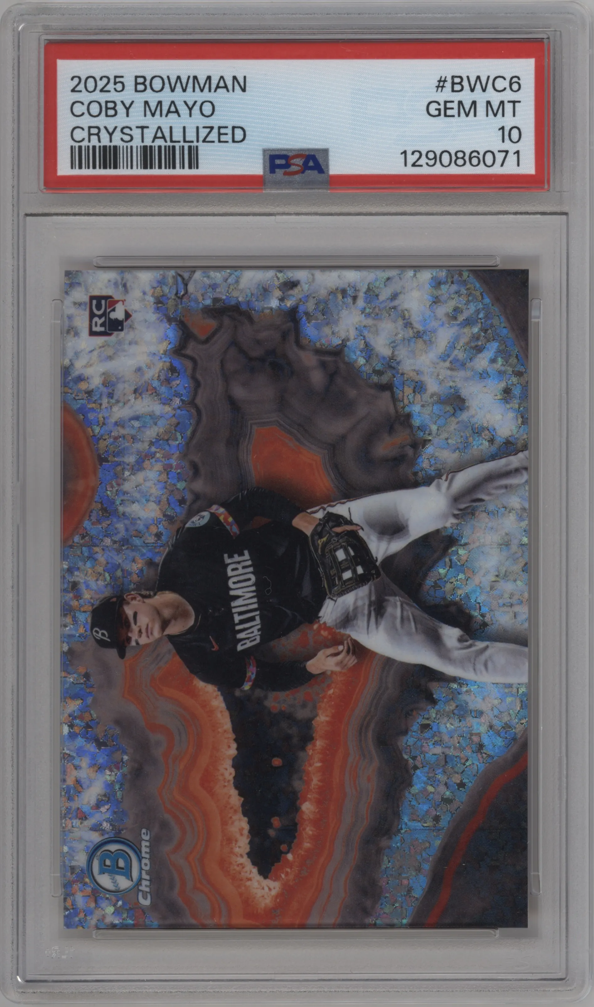 2025 Bowman Crystallized Coby Mayo #BWC-6 PSA 10