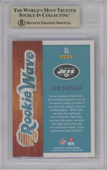 Sam Darnold from the 2018 Panini Playoff set graded by Beckett and given an overall grade of 9.5.