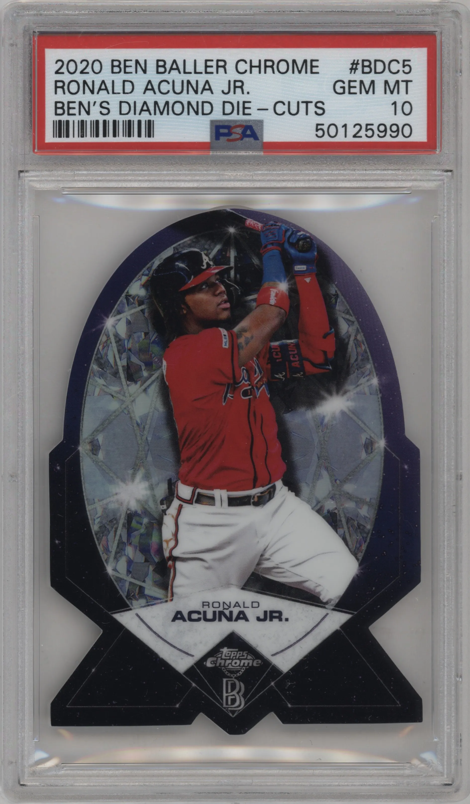 2020 Topps Chrome Ben Baller Edition Diamonds Die-Cut Ronald Acuna Jr. PSA 10