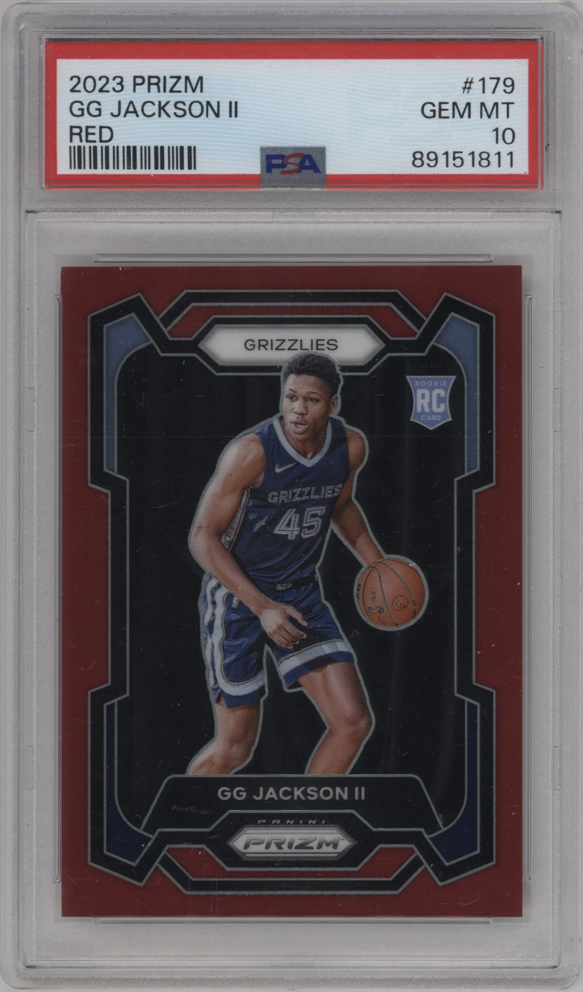 2023 Panini Prizm GG Jackson II Red Prizm #179 PSA 10