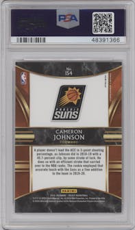 Cameron Johnson from the 2019-20 Panini Select set featuring a Red Wave parallel graded by PSA and given an overall grade of 10.