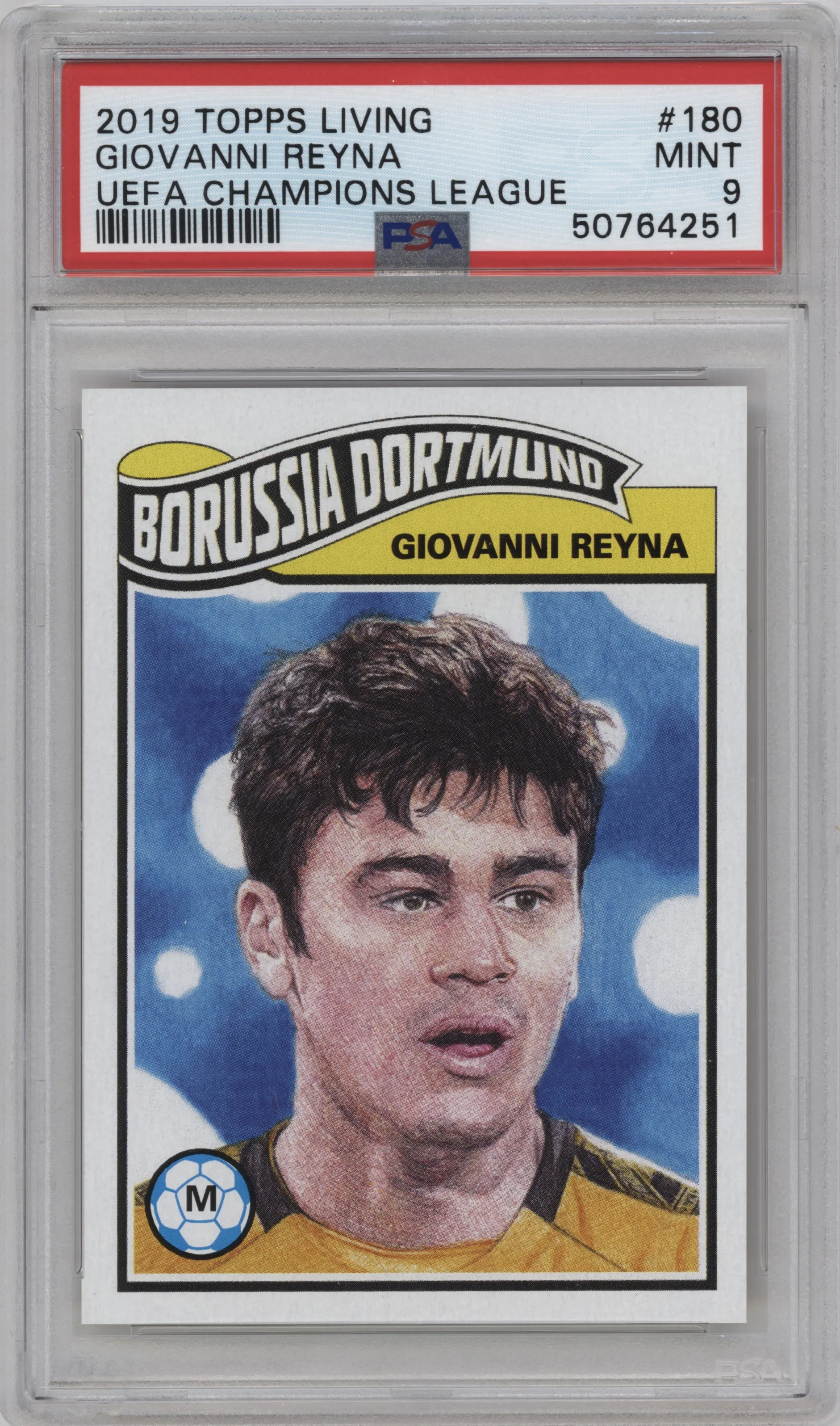 2020 Ultimate Topps Living Set UEFA CL 2019 Giovanni Reyna #180 PSA 9