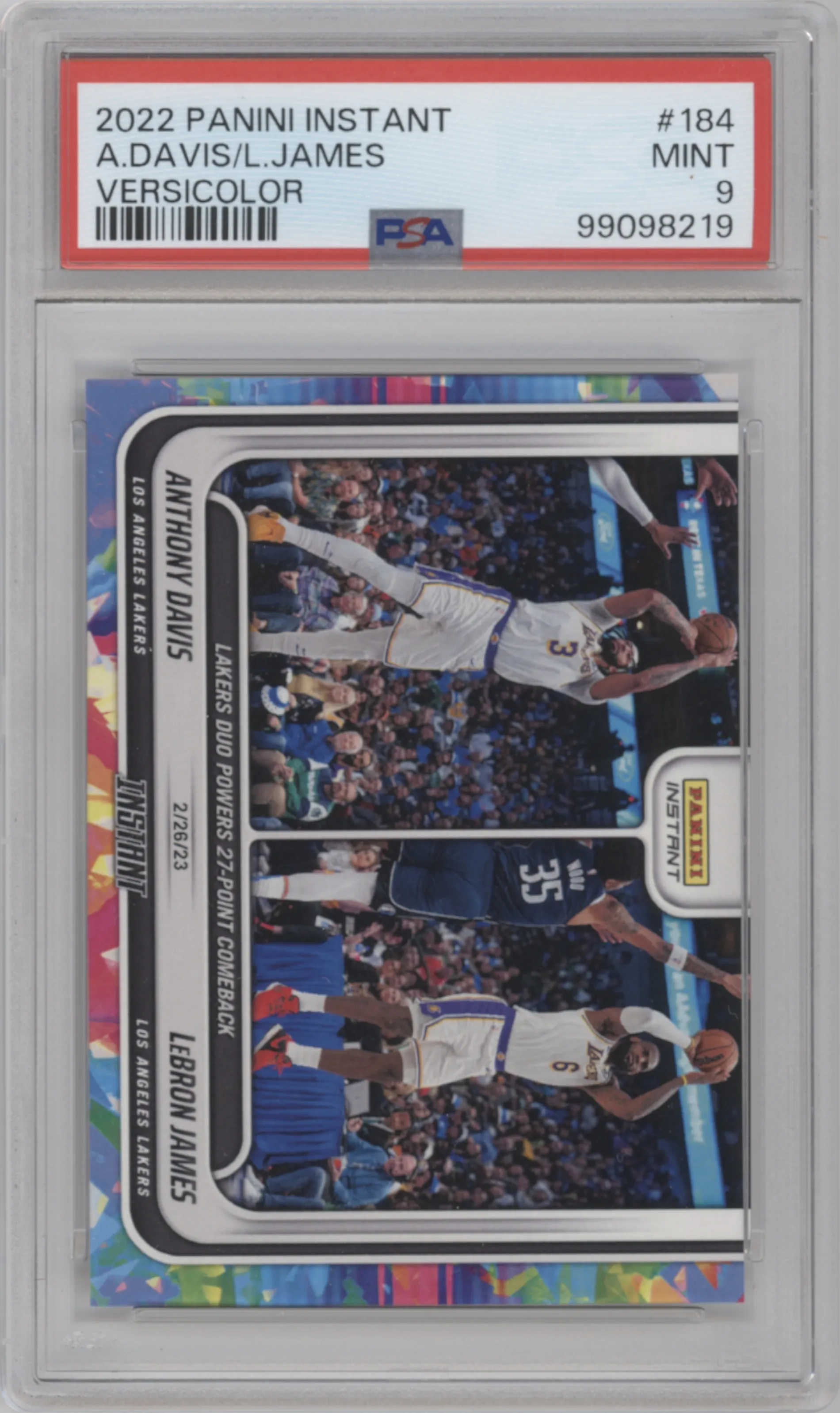 2022 Panini Instant Anthony Davis/LeBron James Versacolor #184 PSA 9