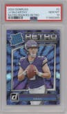 J.J. McCarthy from the 2024 Donruss set graded by PSA and given an overall grade of 10.