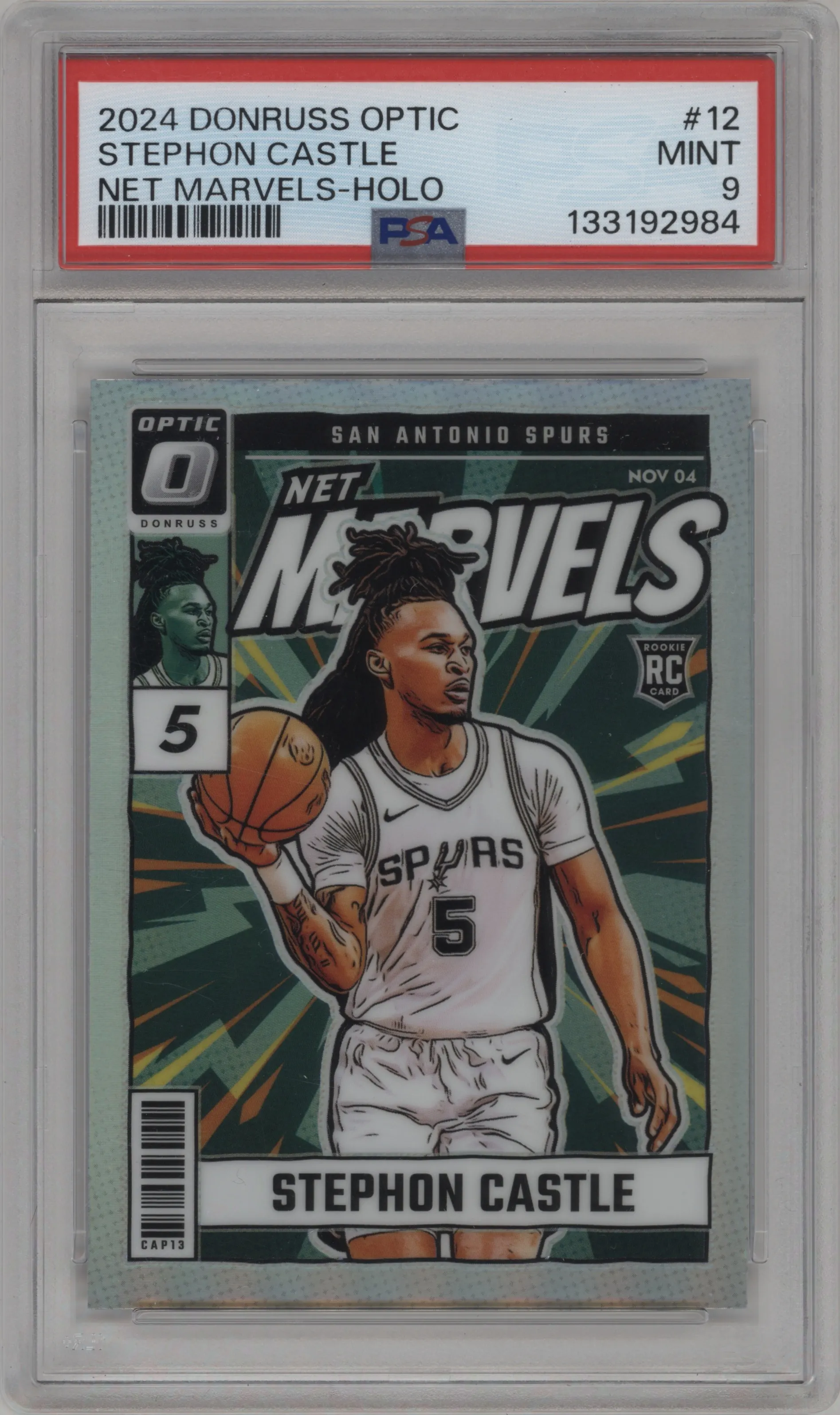 2024 Donruss Optic Net Marvels Stephon Castle Holo PSA 9
