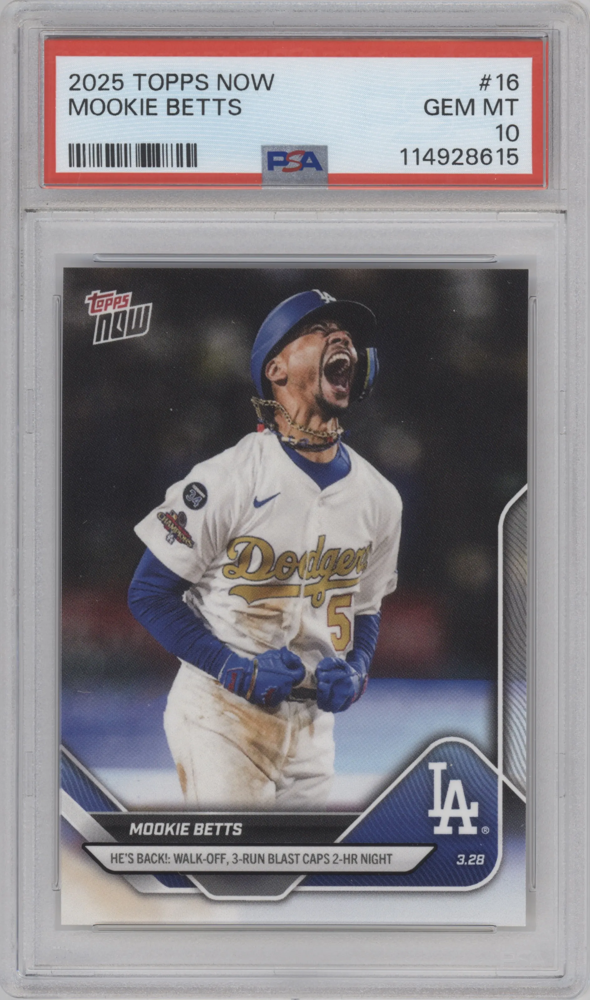 2025 Topps Now Mookie Betts PSA 10