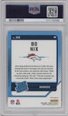Bo Nix from the 2024 Donruss set featuring a Red Wave parallel graded by PSA and given an overall grade of 10.