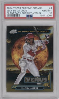 Elly De La Cruz from the 2024 Topps Cosmic Chrome set graded by PSA and given an overall grade of 10.