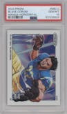 Blake Corum from the 2024 Panini Prizm set graded by PSA and given an overall grade of 10.