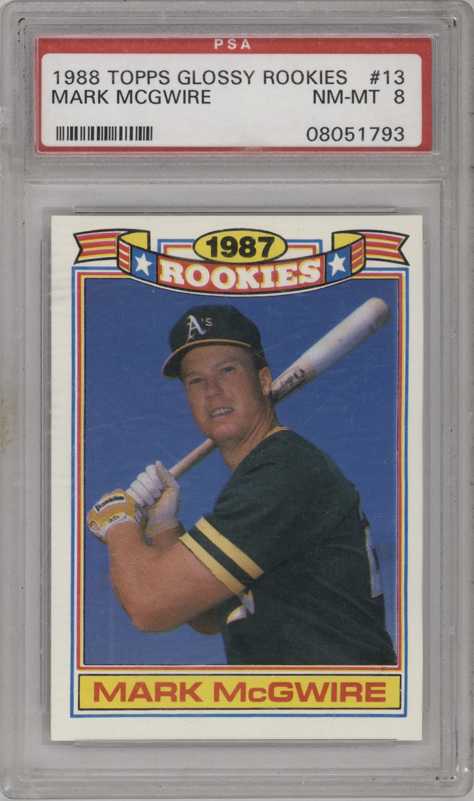 1988 Topps Glossy Rookies Mark McGwire PSA 8