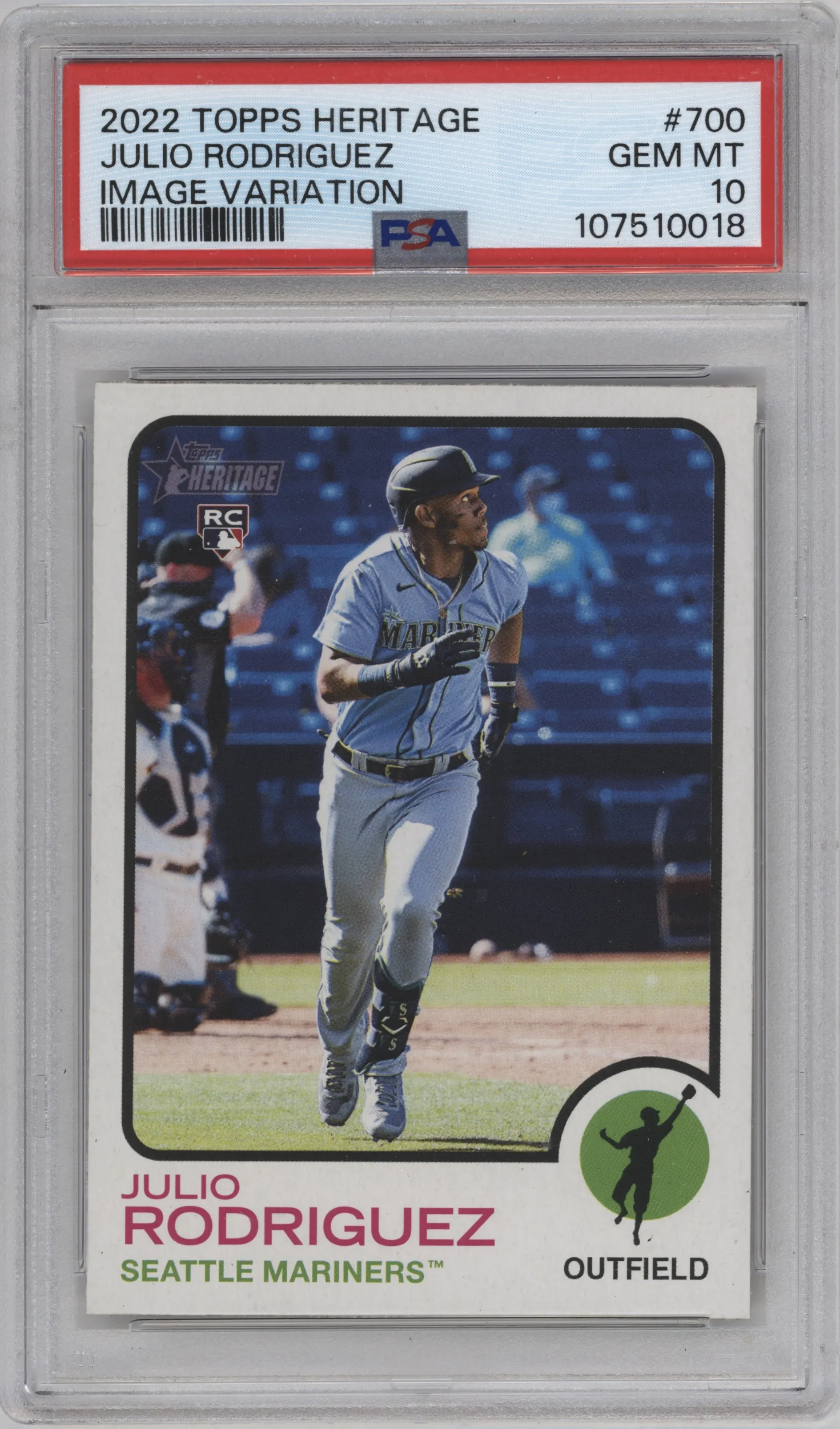 2022 Topps Heritage High Number Variation Julio Rodriguez #700 PSA 10