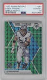 Kevin Greene from the 2020 Panini Mosaic set featuring a Green Mosaic parallel graded by PSA and given an overall grade of 10.