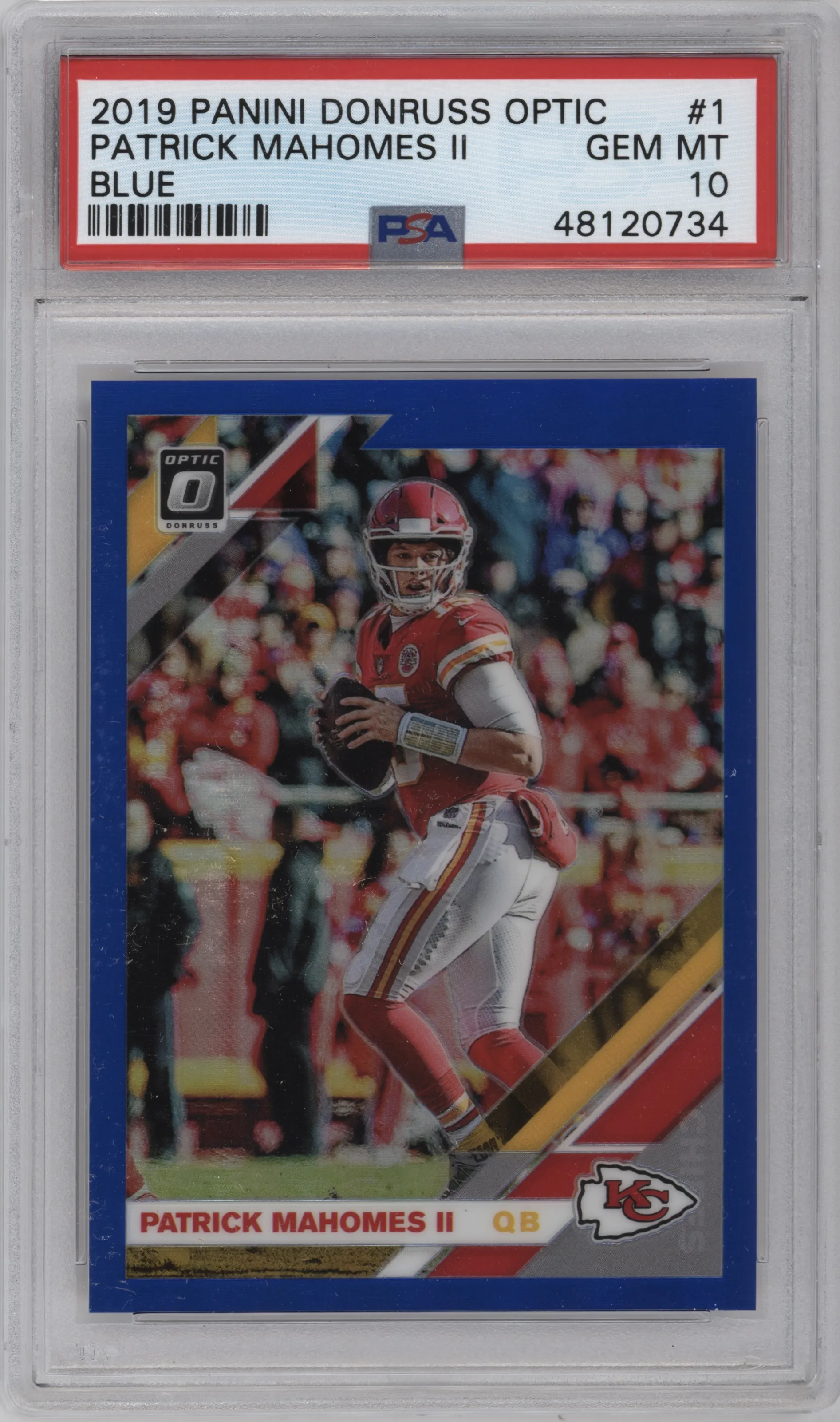 2019 Panini Donruss Optic Patrick Mahomes II Blue #1 PSA 10