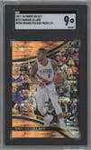 Damian Lillard from the 2017-18 Panini Select set featuring a Neon Orange Pulsar parallel graded by SGC and given an overall grade of 9.