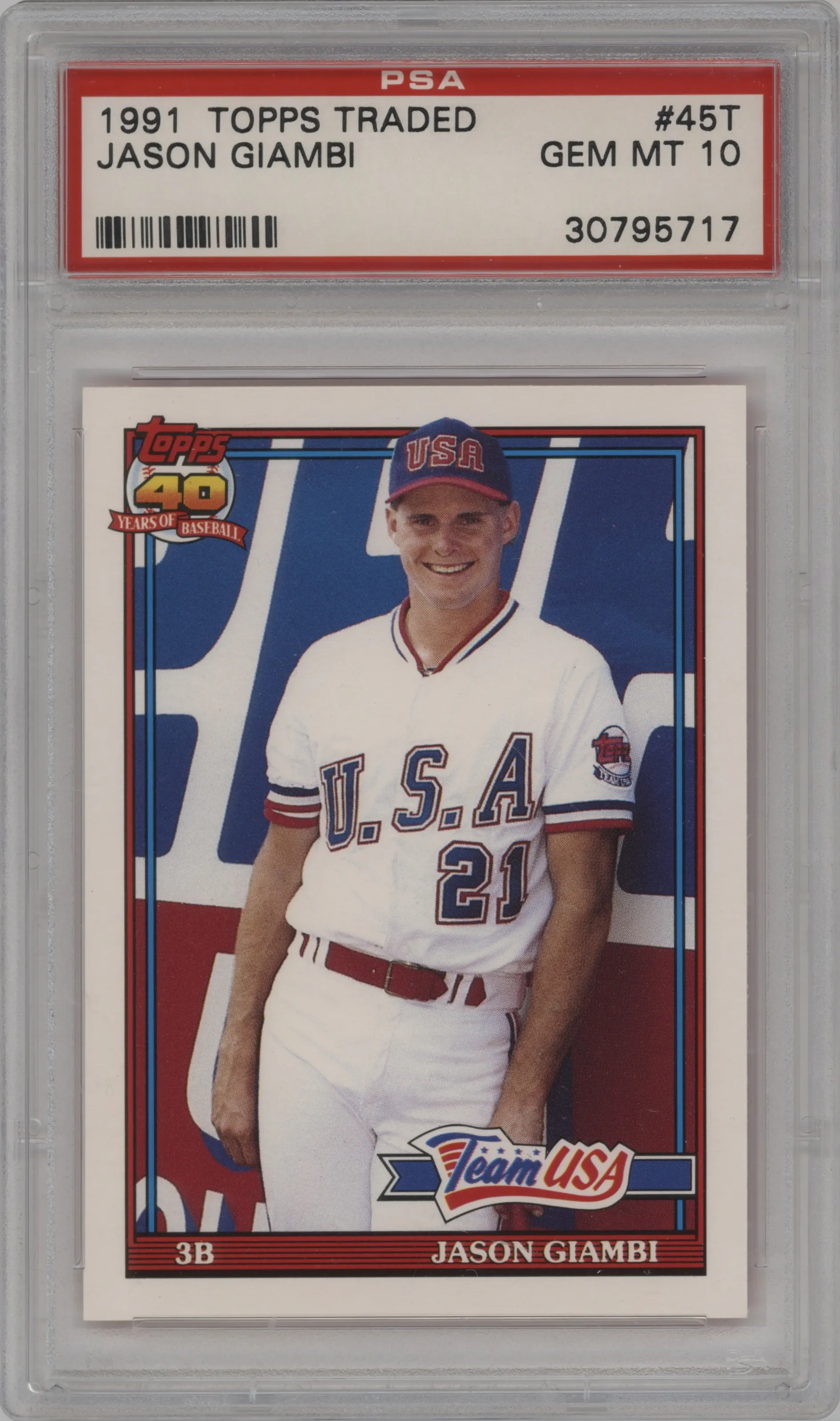 1991 Topps Traded Jason Giambi PSA 10