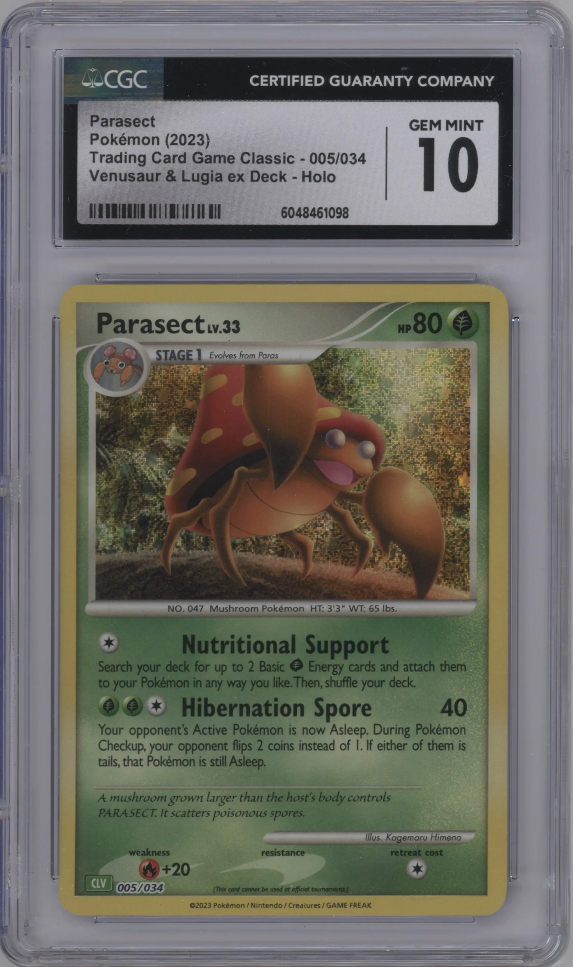 2023 Pokemon CLV Parasect CGC 10