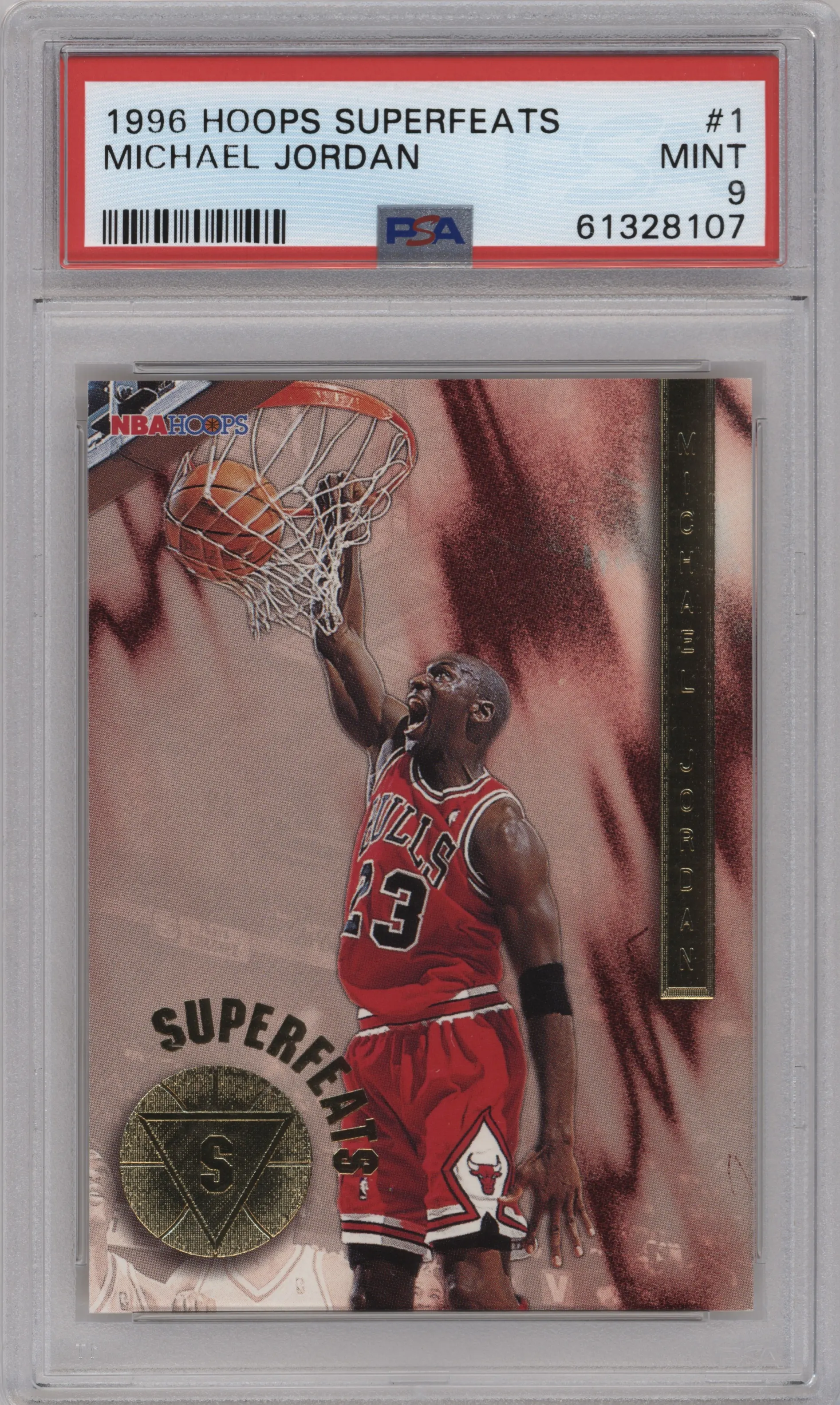 1996 NBA Hoops Superfeats Michael Jordan #1 PSA 9