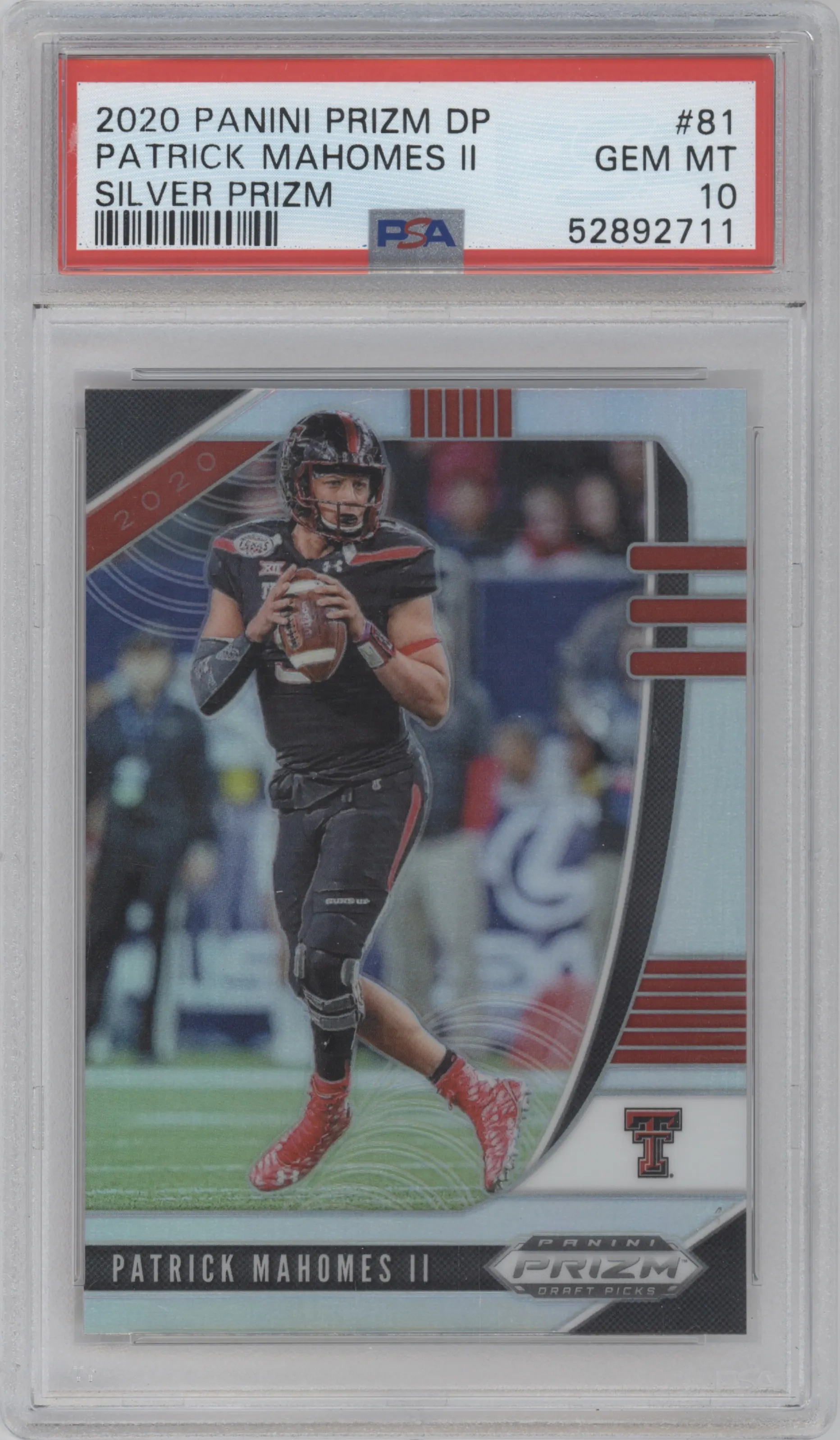 2020 Panini Prizm Draft Picks Patrick Mahomes II Silver Prizm #81 PSA 10