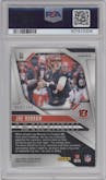 Joe Burrow from the 2024 Panini Prizm set featuring a Hyper parallel graded by PSA and given an overall grade of 9.