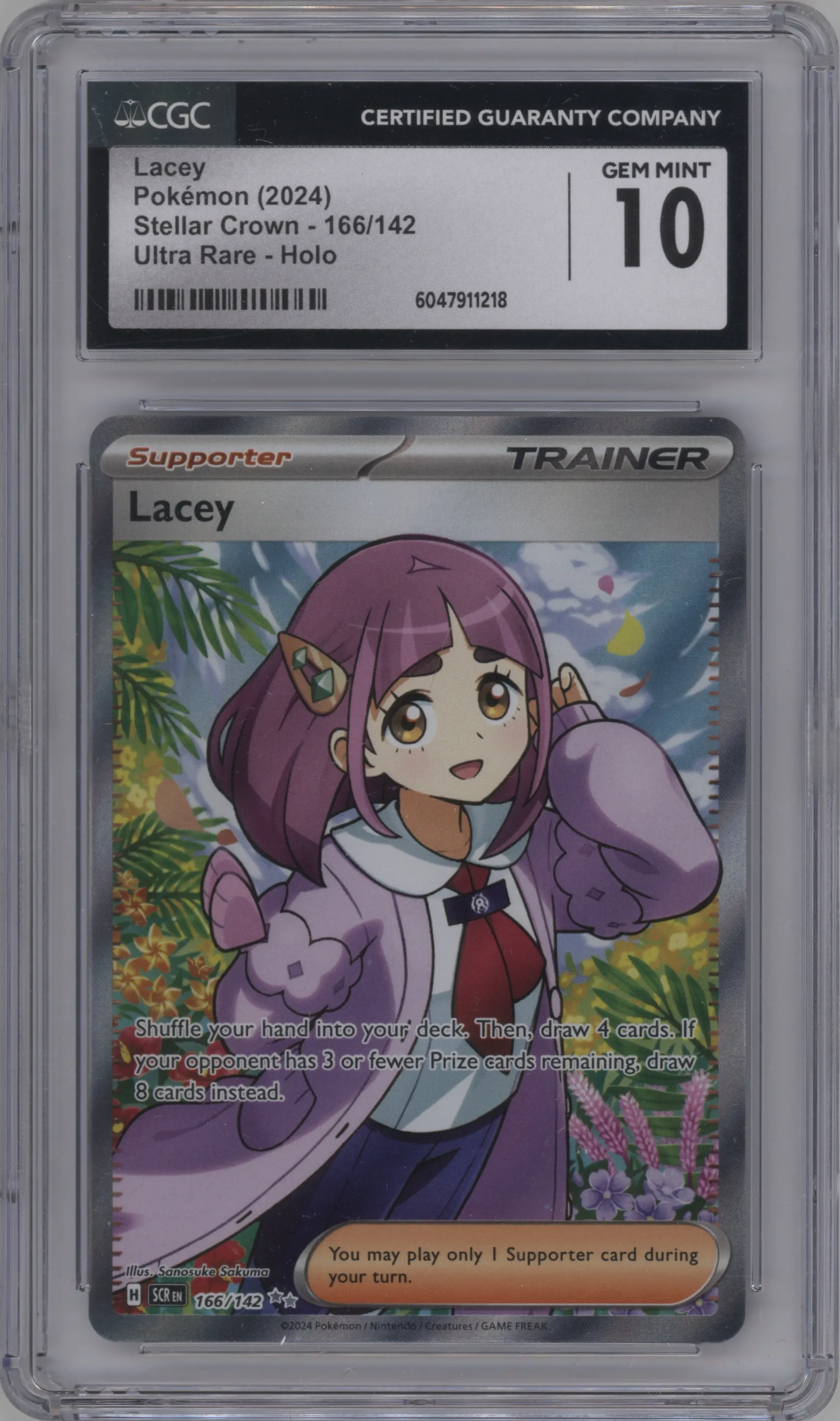 2024 Pokemon SV Stellar Crown Lacey #166 CGC 10