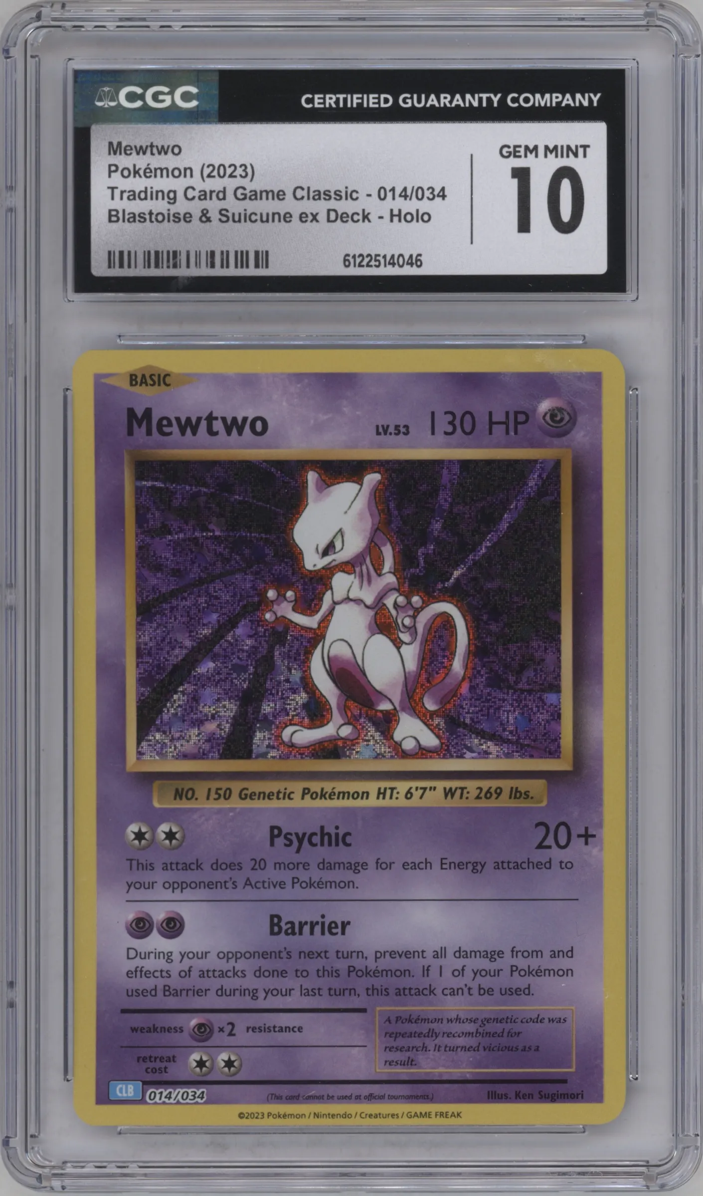 2023 Pokemon CLB Mewtwo #014 CGC 10