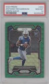 Anthony Richardson from the 2023 Panini Prizm set featuring a Green Wave  parallel graded by PSA and given an overall grade of 10.