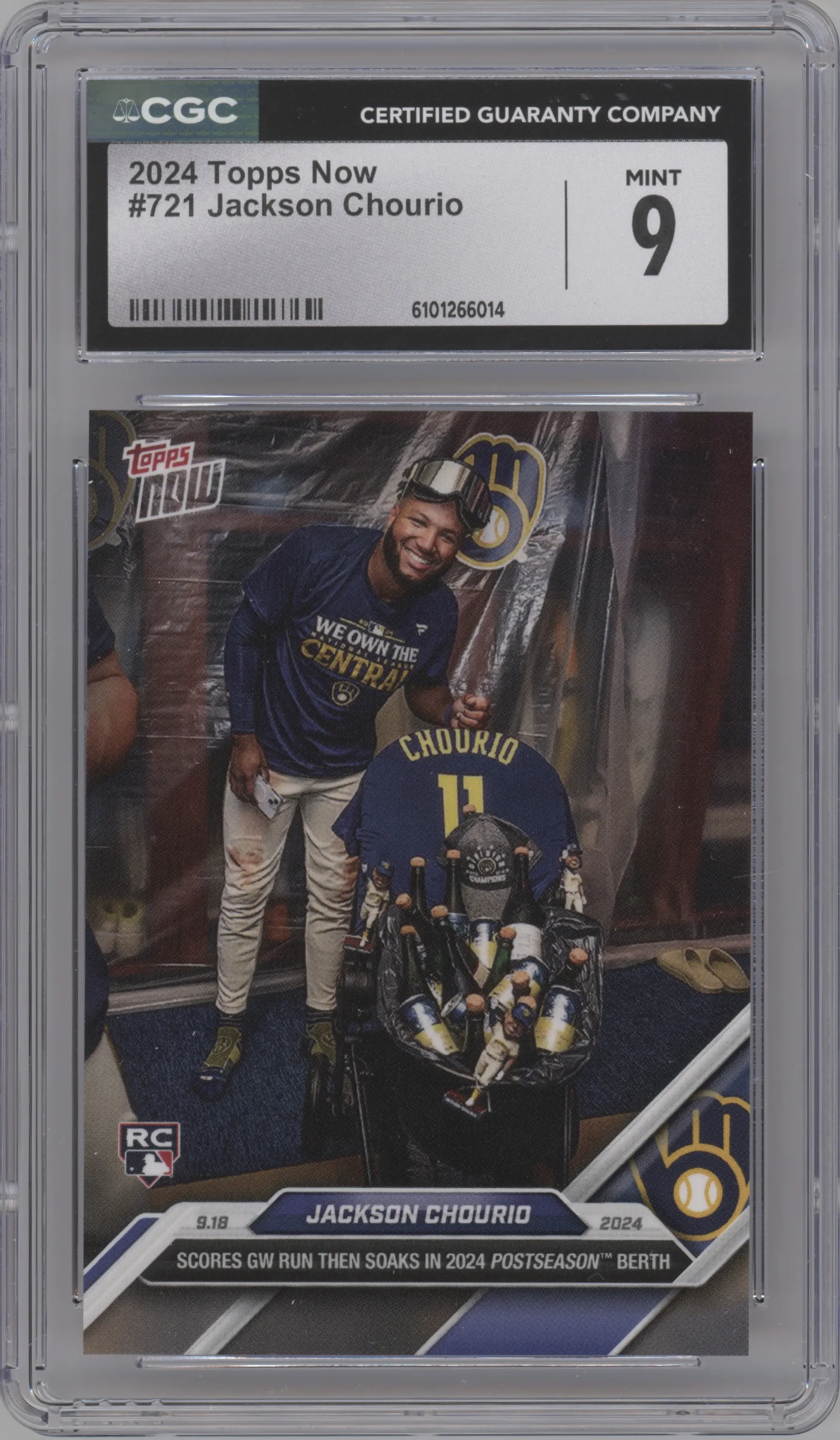 2024 Topps Now Jackson Chourio #721 CGC 9