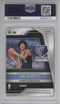 Jaylen Wells from the 2024-25 Panini Prizm set featuring a Blue Prizm parallel graded by PSA and given an overall grade of 10.
