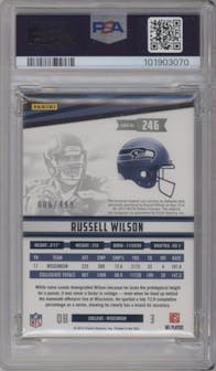 Russell Wilson from the 2012 Panini Rookies & Stars set graded by PSA and given an overall grade of 8.