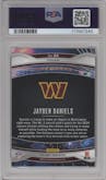 Jayden Daniels from the 2024 Panini Prizm set featuring a Green Wave parallel graded by PSA and given an overall grade of 10.
