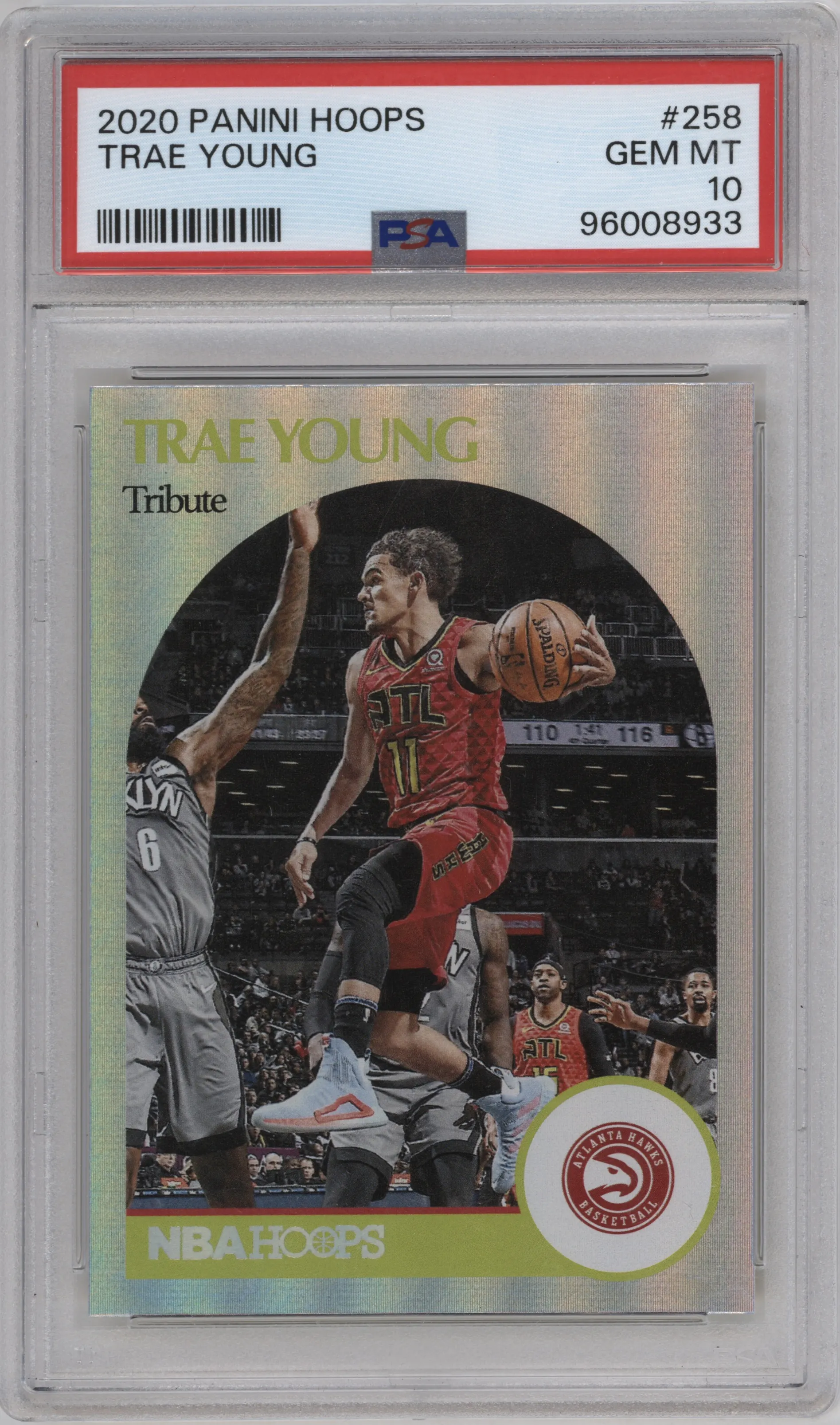 2020 Panini NBA Hoops Hoops Tribute Trae Young PSA 10
