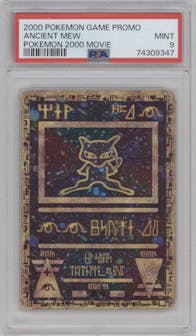 Ancient Mew from the 2000 Pokemon set graded by PSA and given an overall grade of 9.