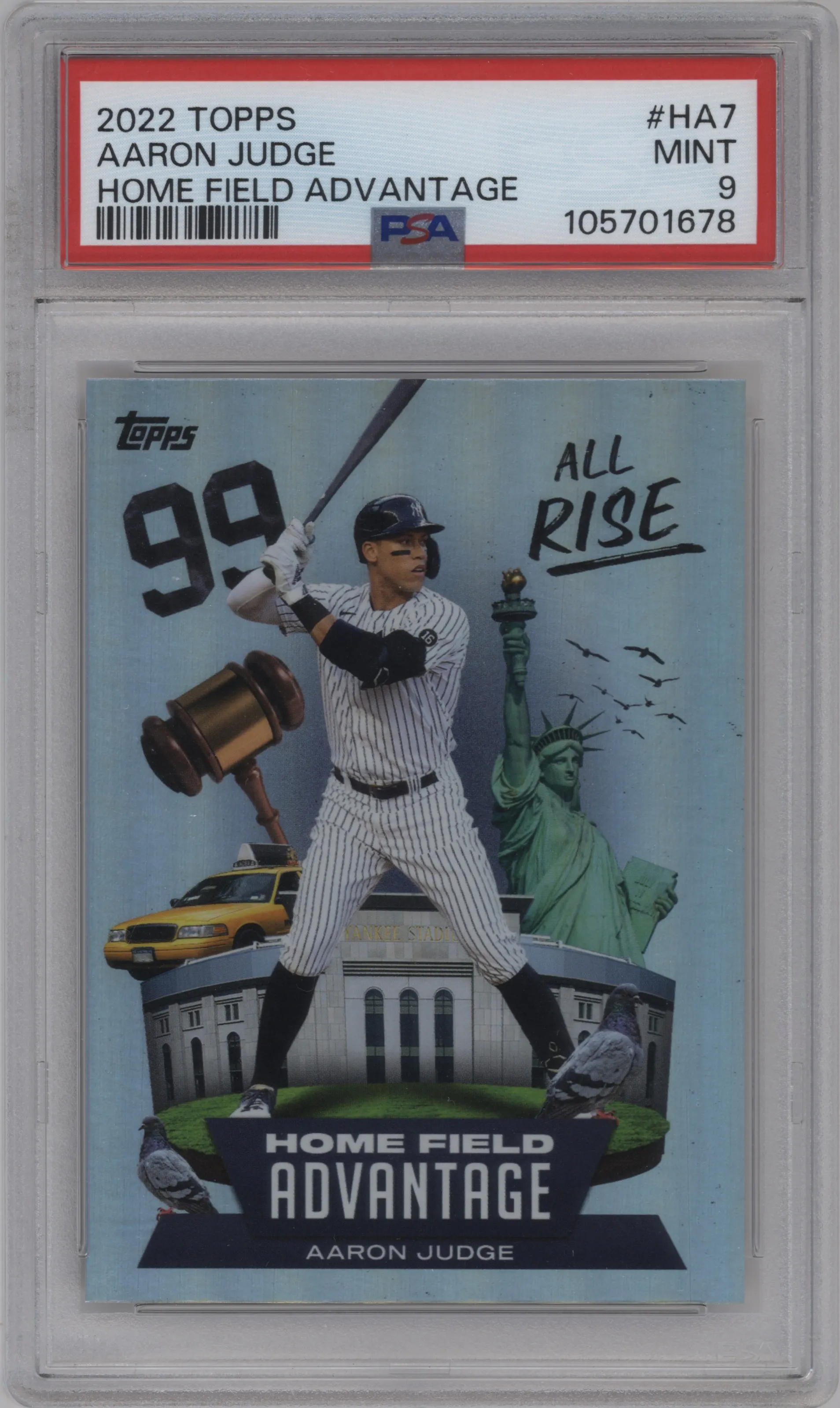 2022 Topps  Series 1 Topps Series 1 Home Field Advantage Aaron Judge #HA-7 PSA 9