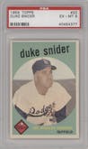 Duke Snider from the 1959 Topps set graded by PSA and given an overall grade of 6.