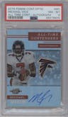 Michael Vick from the 2019 Panini Contenders Optic set graded by PSA and given an overall grade of 8.