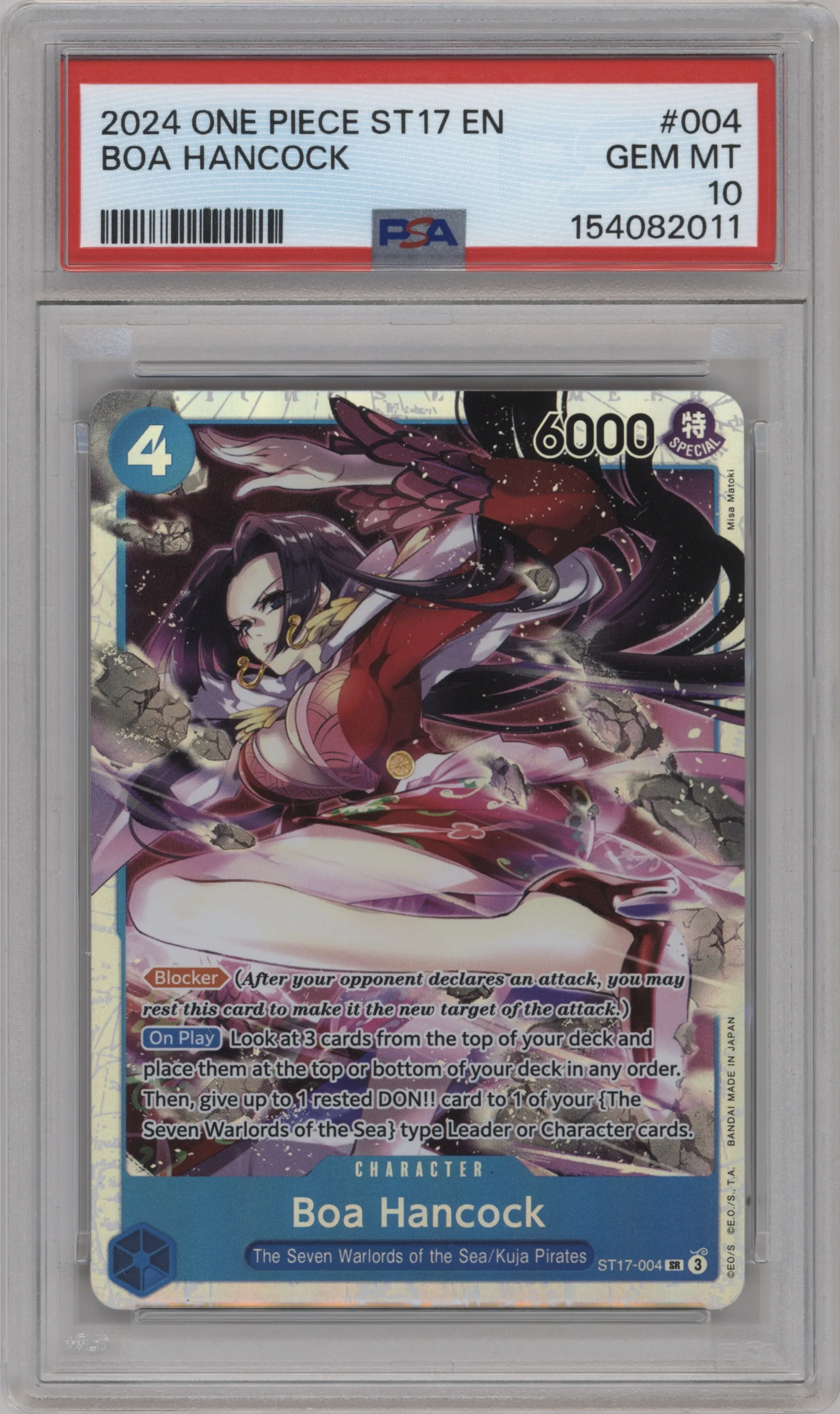 2024 One Piece Blue Starter Deck Boa Hancock PSA 10