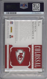 Patrick Mahomes II from the 2019 Panini National Treasures set graded by PSA and given an overall grade of 9.