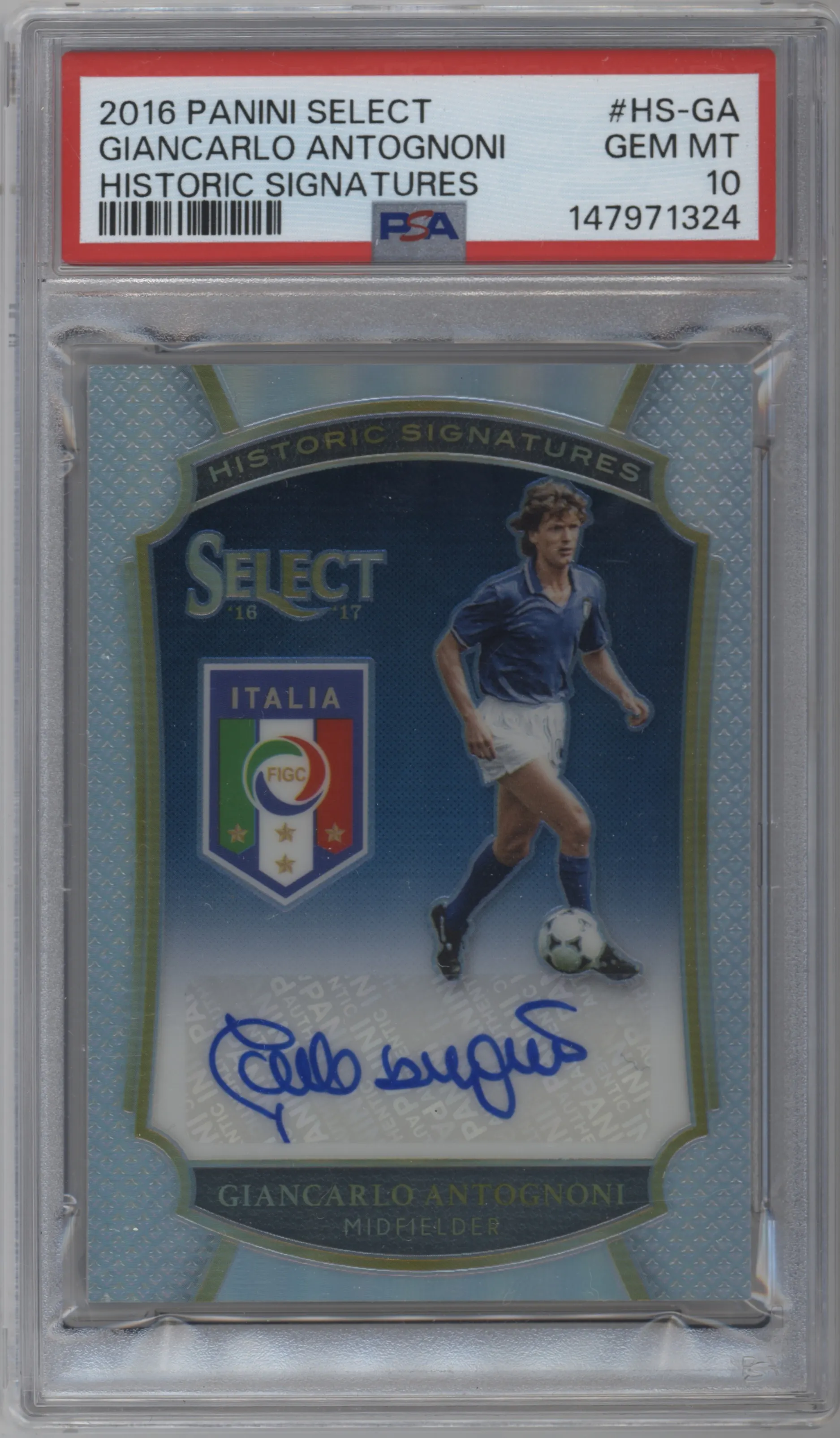 2016 Panini Select Historic Signatures Giancarlo Antognoni Numbered Base PSA 10