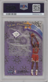 Michael Jordan from the 1997-98 Fleer Ultra set graded by PSA and given an overall grade of 9.