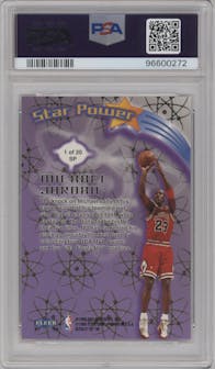 Michael Jordan from the 1997-98 Fleer Ultra set graded by PSA and given an overall grade of 9.