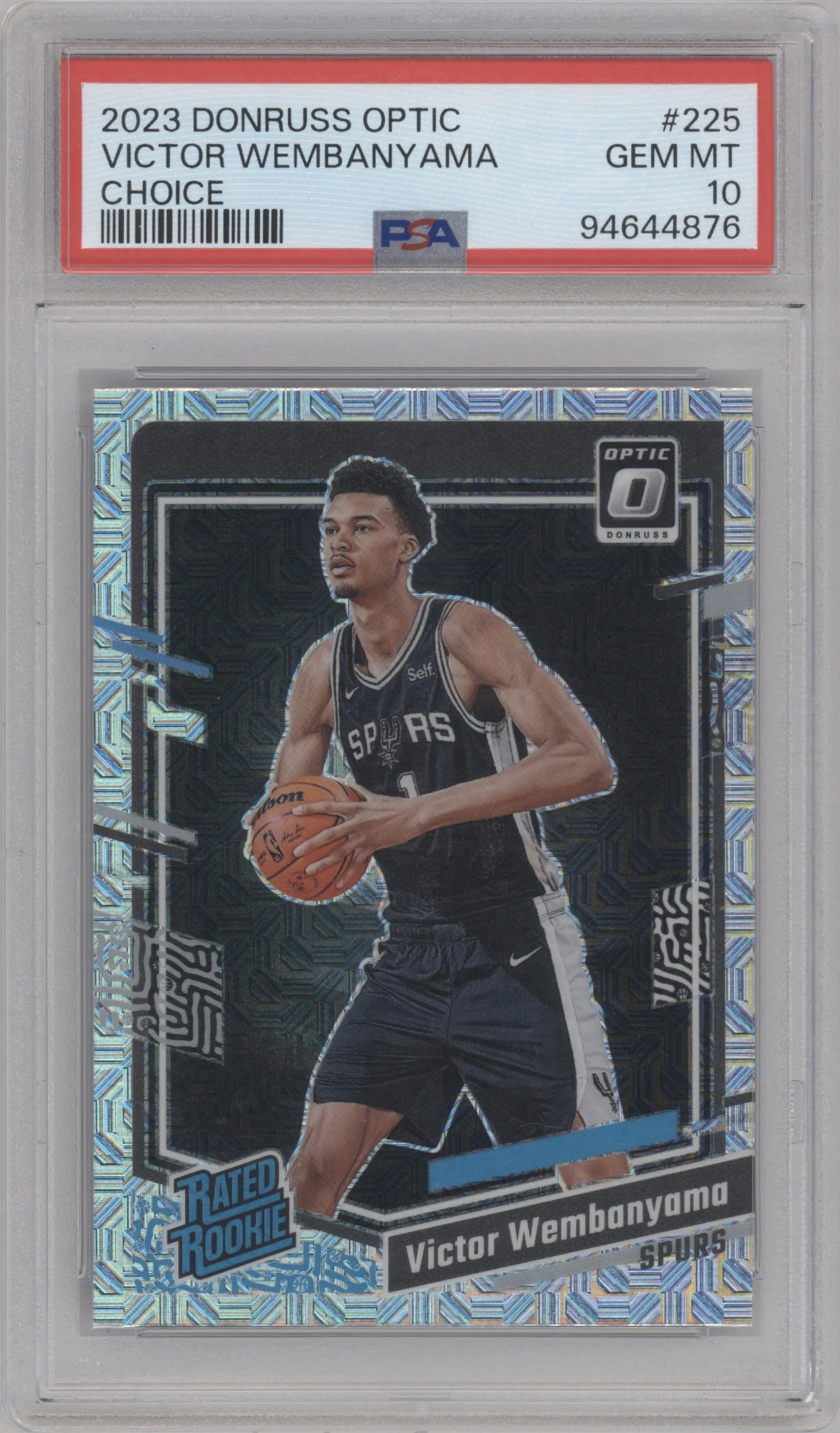 2023 Donruss Optic Rated Rookie Victor Wembanyama Choice #225 PSA 10