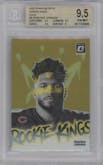 Roschon Johnson from the 2023 Donruss Optic set featuring a Gold parallel graded by Beckett and given an overall grade of 9.5.