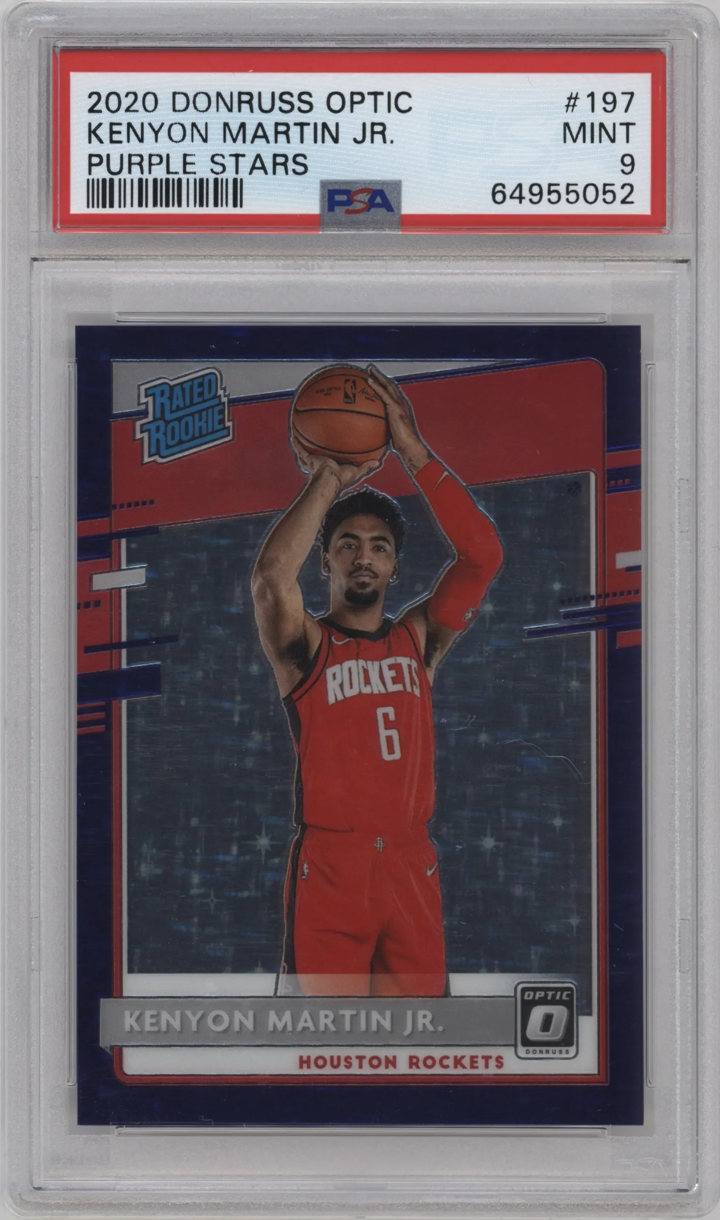 2020 Panini Donruss Optic Rated Rookie Kenyon Martin Jr. Purple Stars FOTL PSA 9