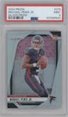 Michael Penix Jr. from the 2024 Panini Prizm set featuring a Silver Prizm parallel graded by PSA and given an overall grade of 9.