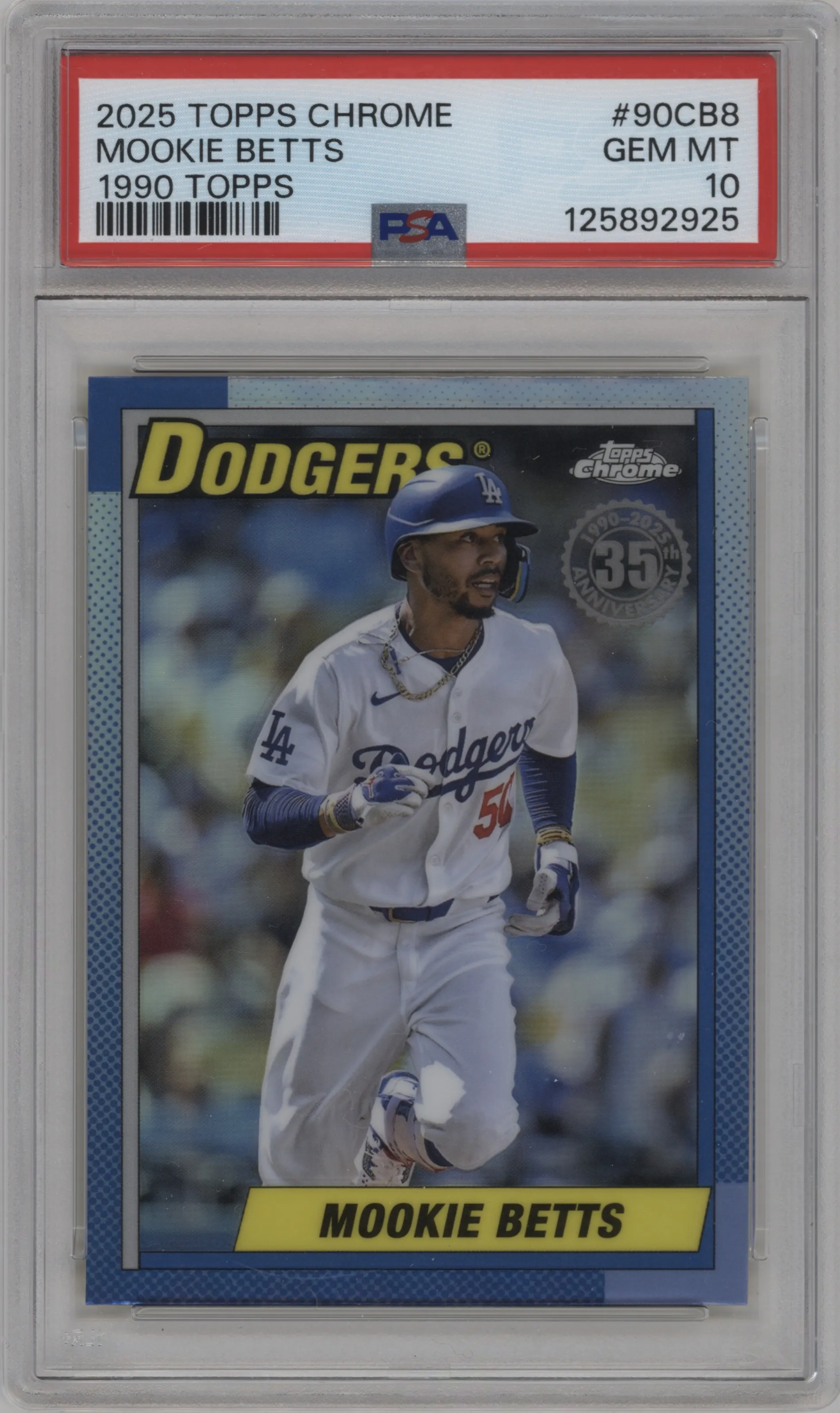 2025 Topps Chrome 1990 Topps Mookie Betts PSA 10